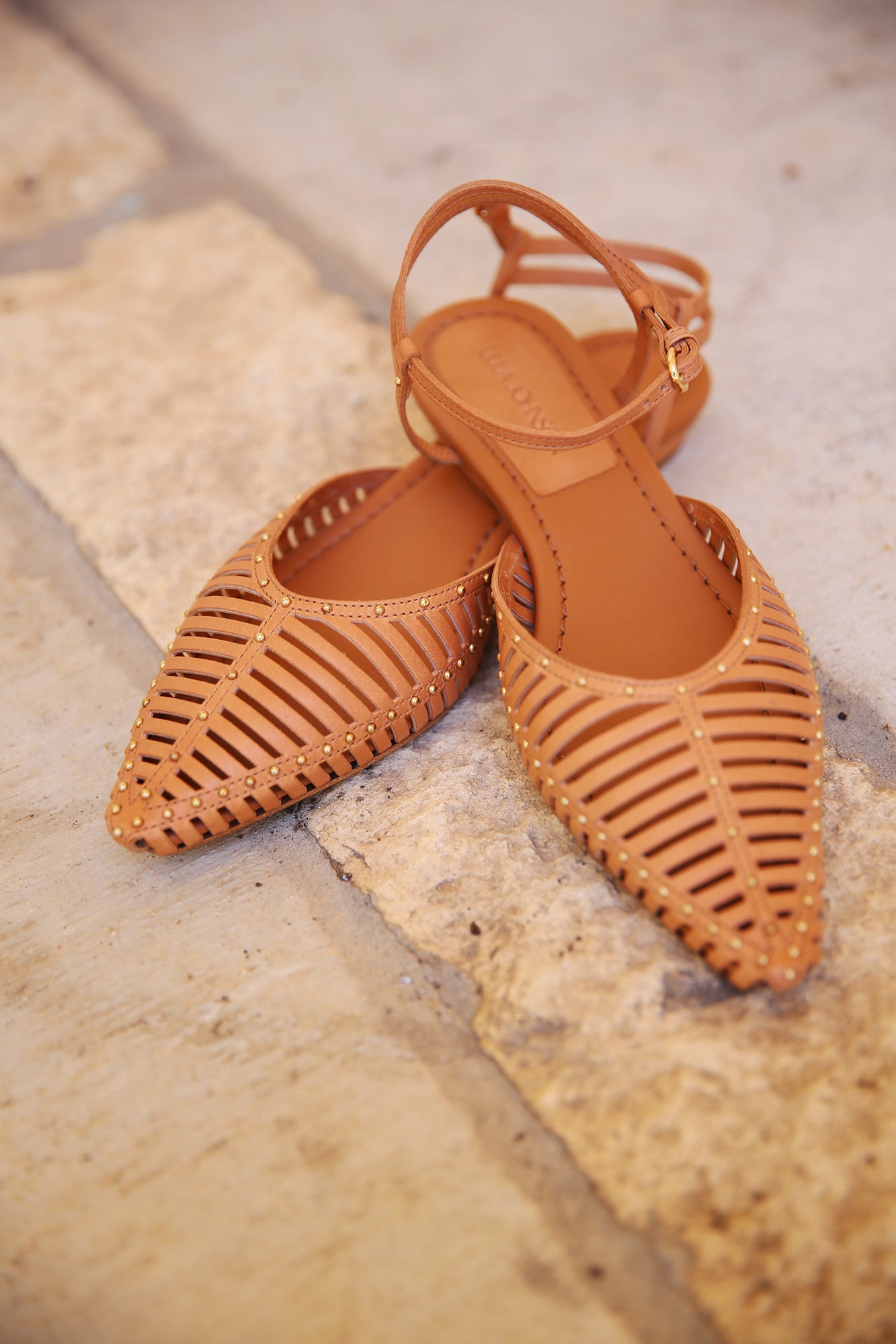 Violetta Cage Flat Pecan Brown