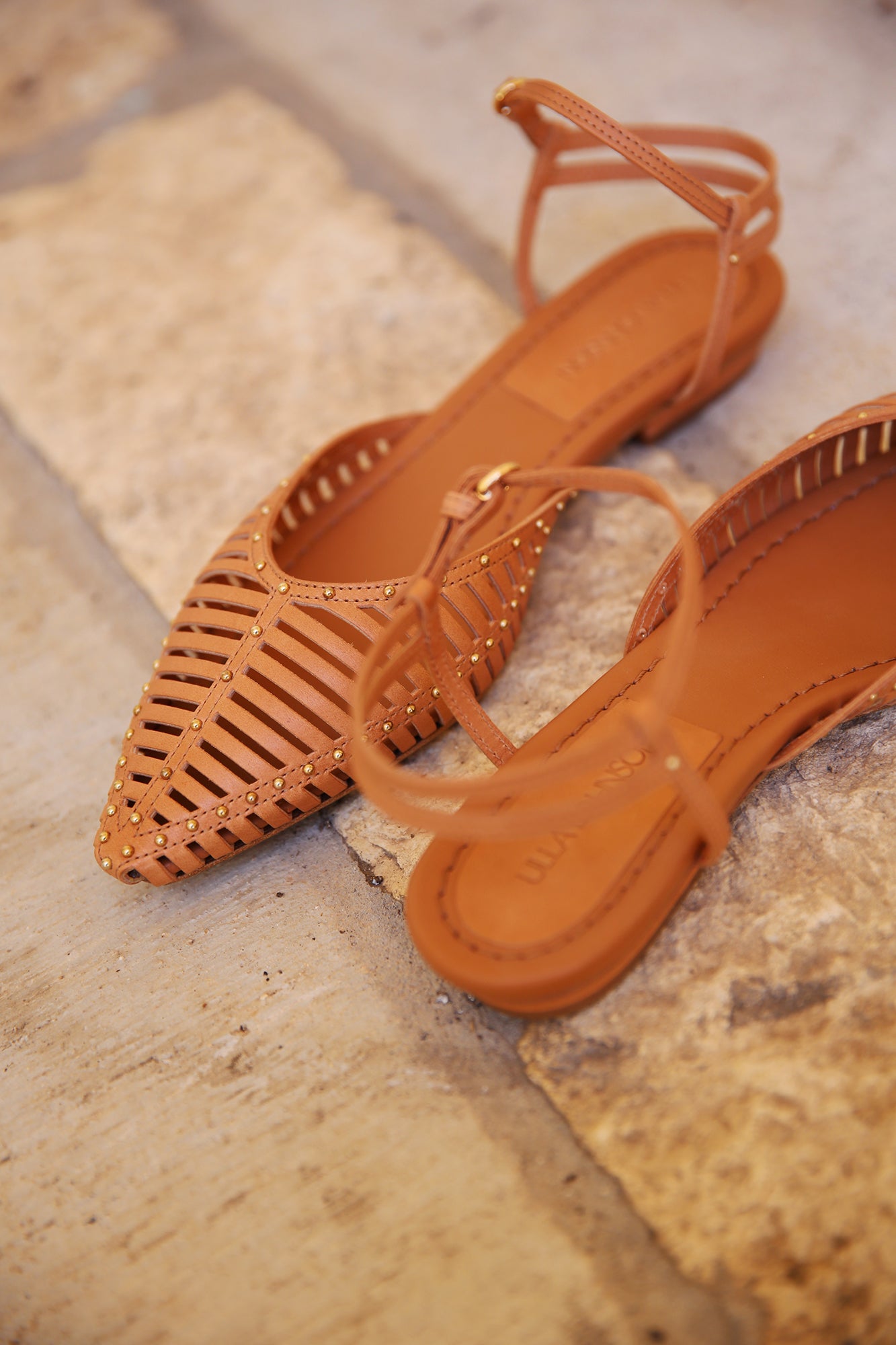 Violetta Cage Flat Pecan Brown