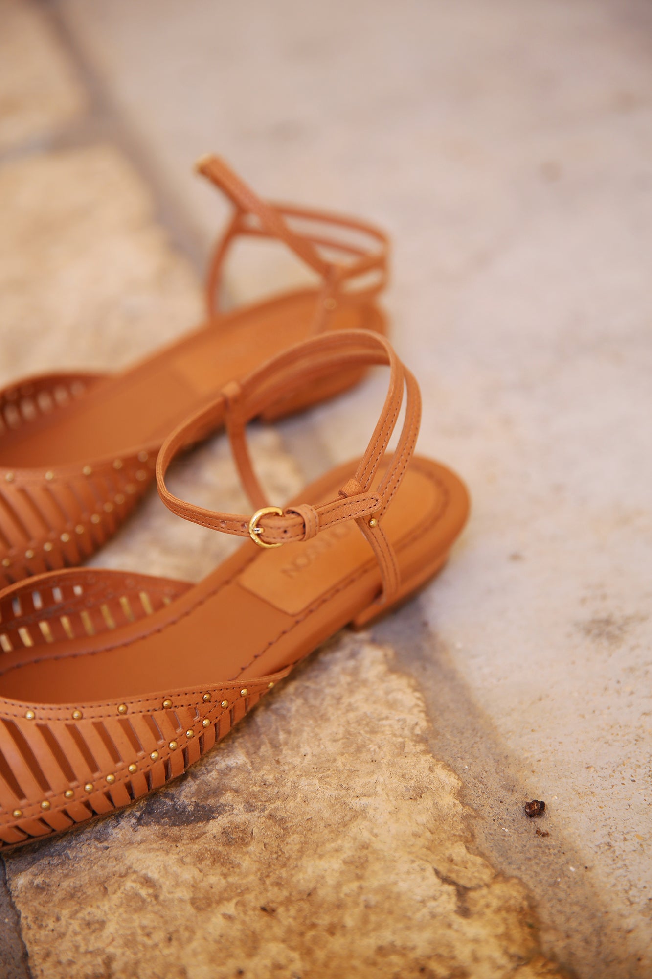 Violetta Cage Flat Pecan Brown