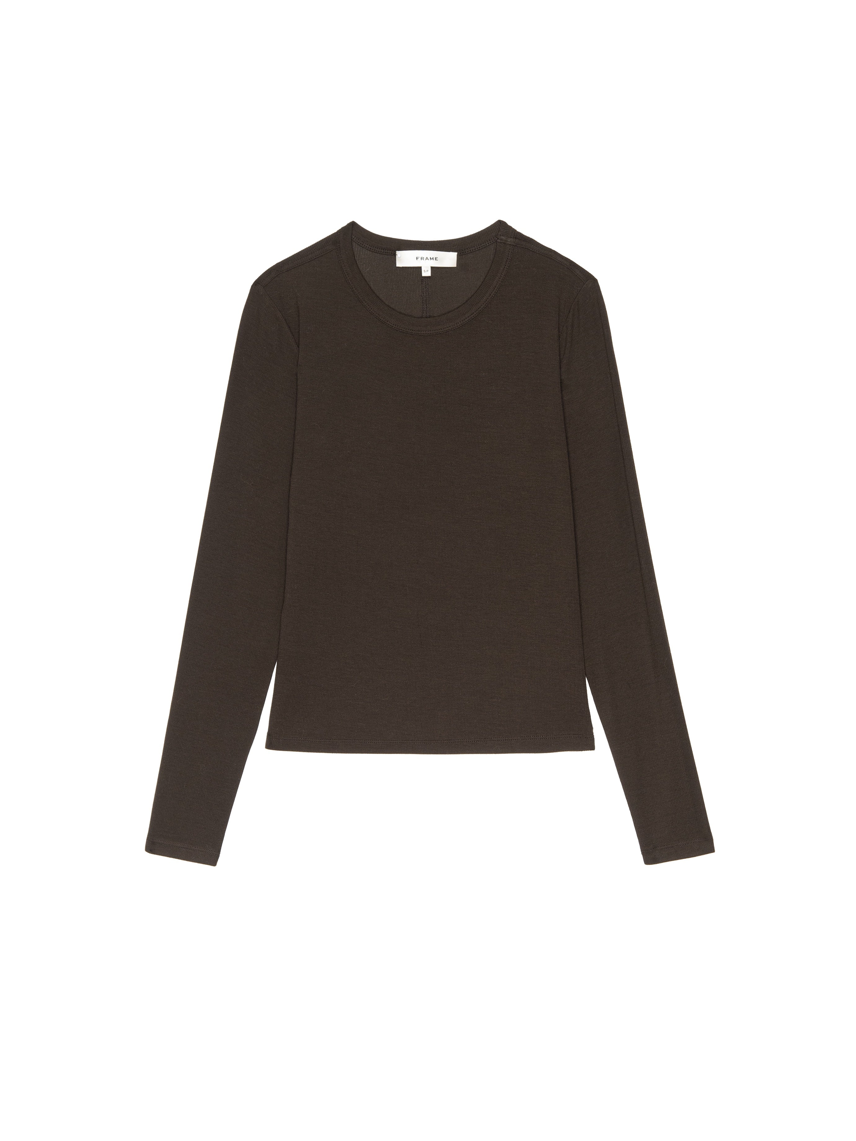 The Longsleeve Rib Crew in Coffee