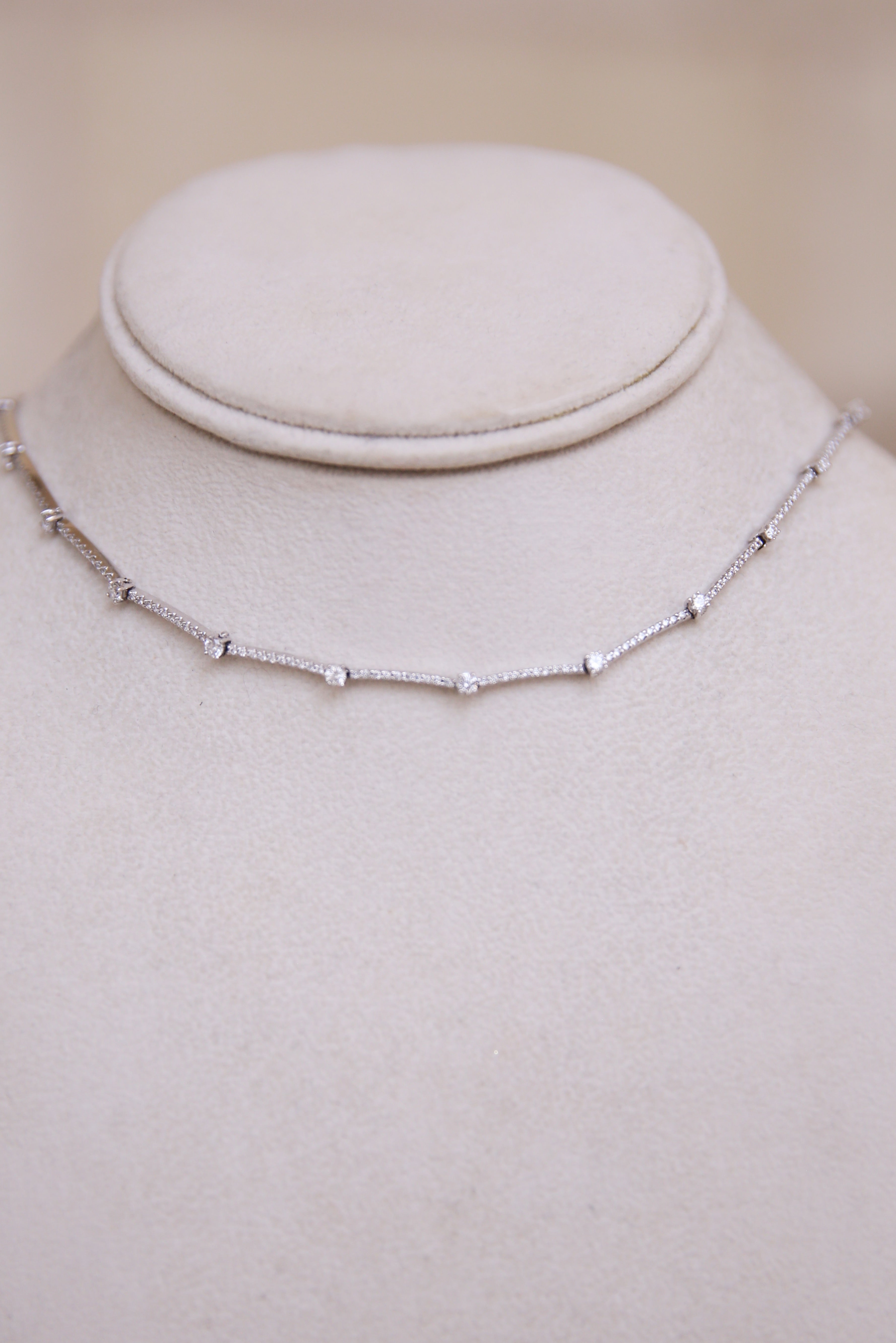 White Gold Diamond Tennis Necklace
