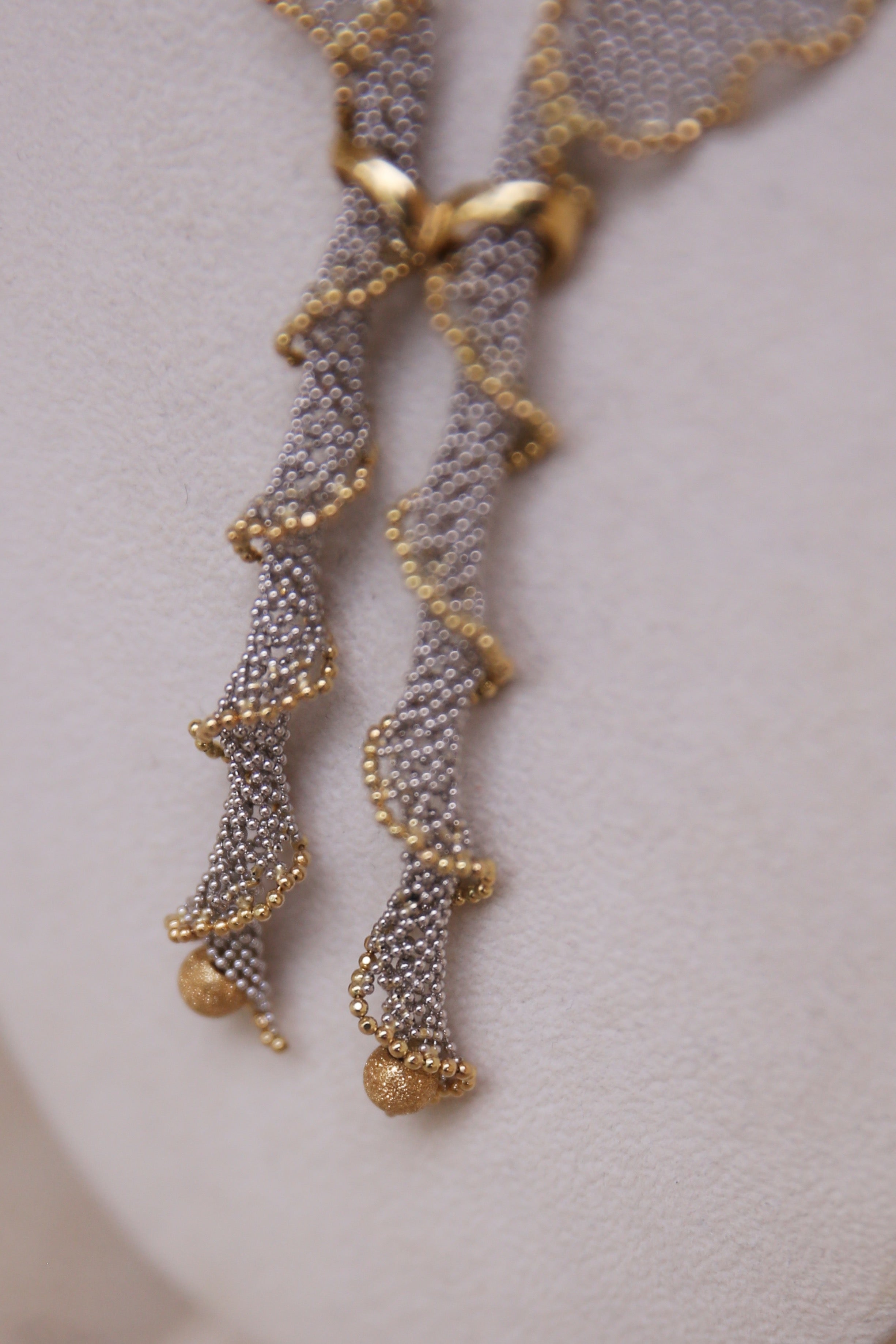 Woven 18K White and Yellow Gold Necklace