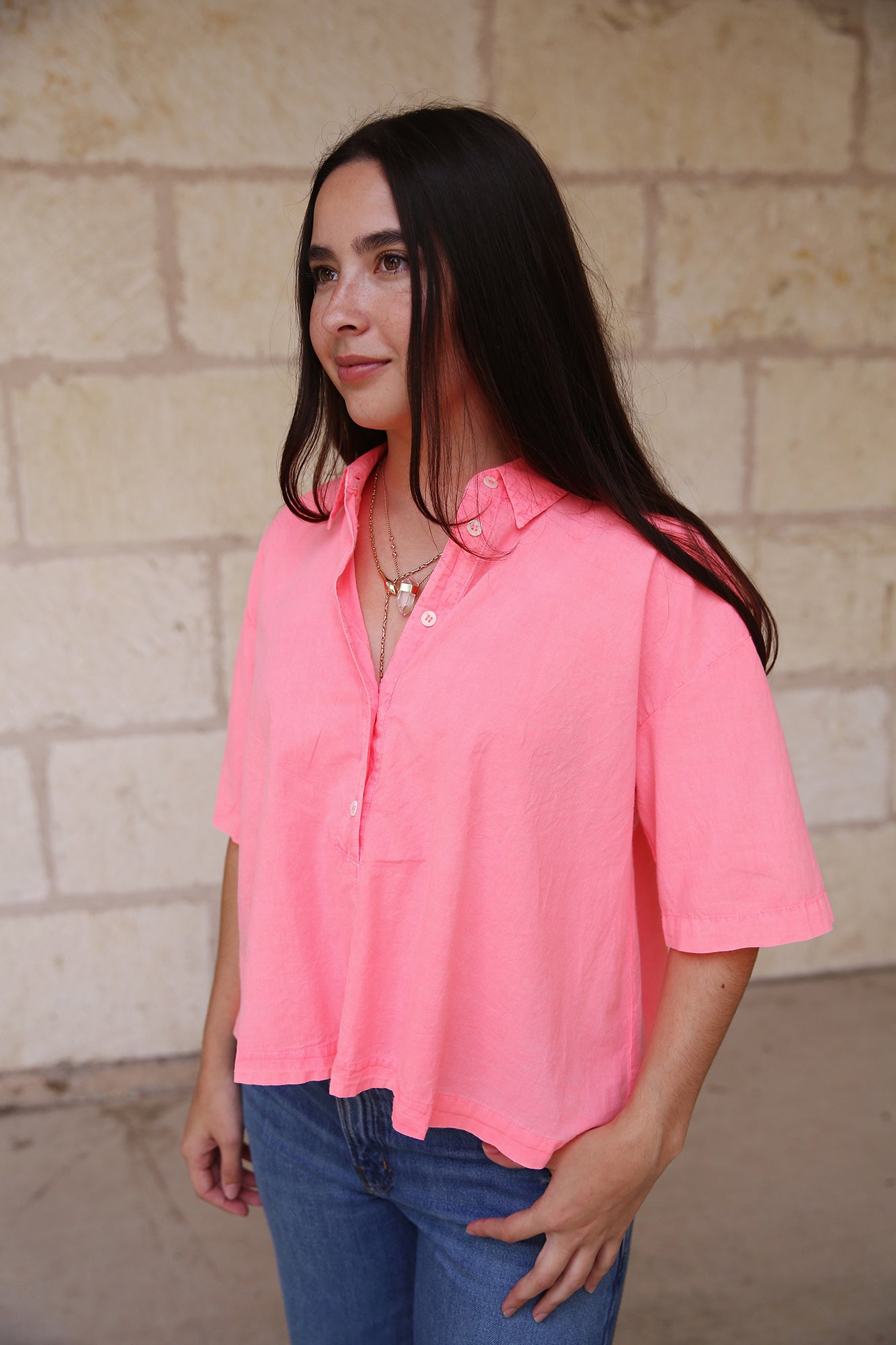 Ansel Top Neon Pink