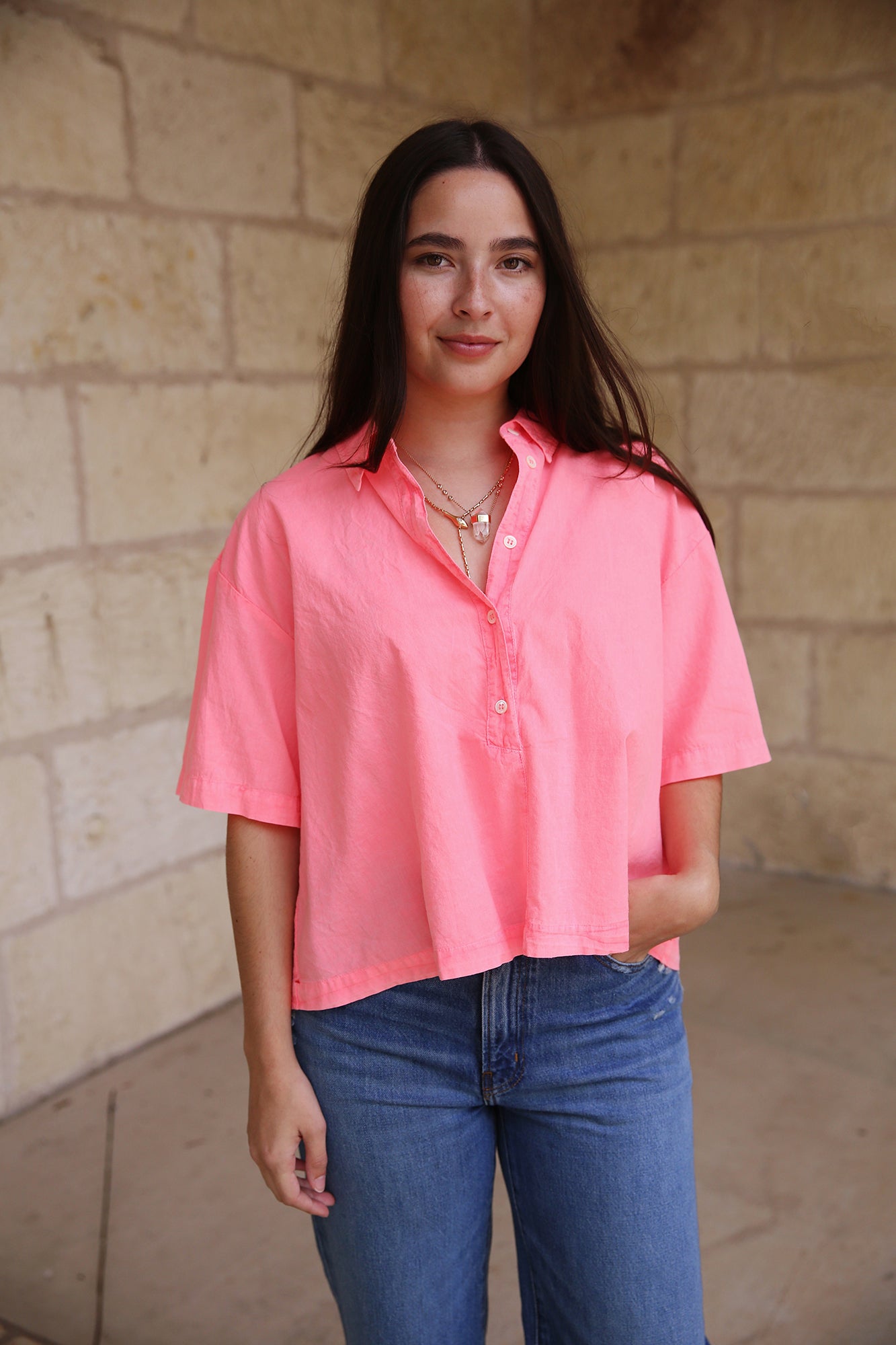 Ansel Top Neon Pink