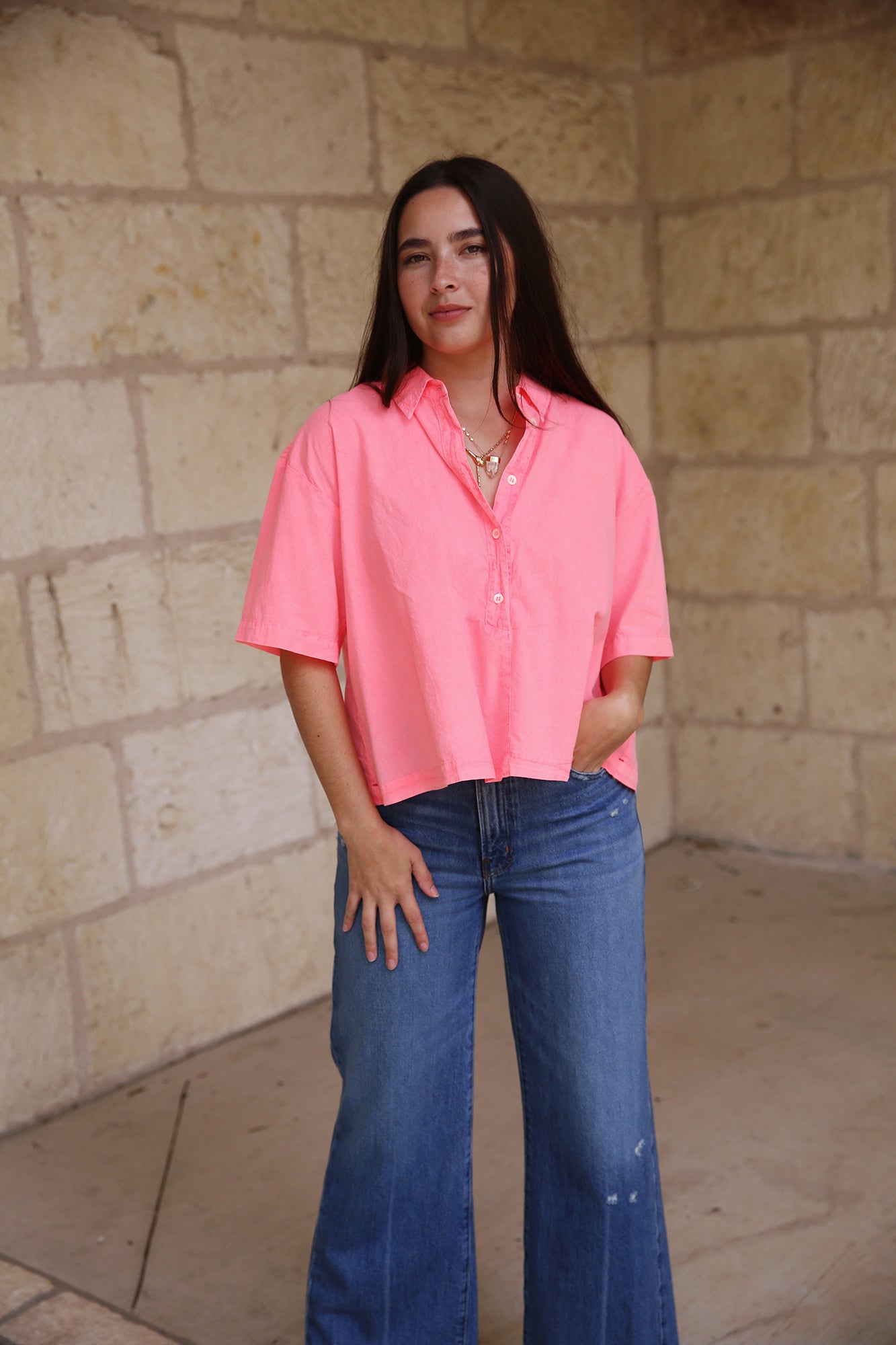 Ansel Top Neon Pink