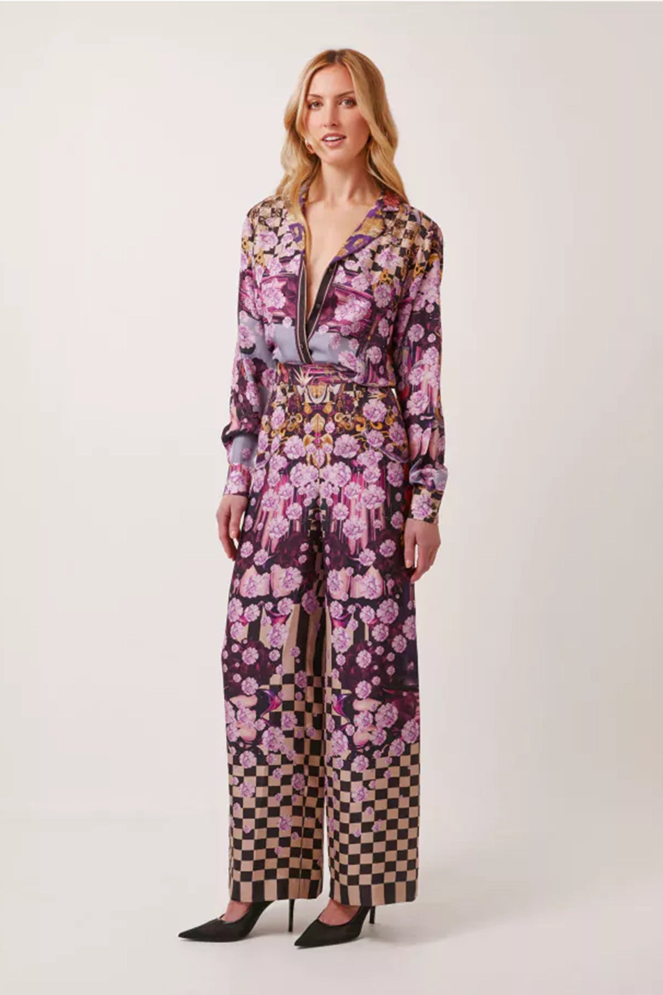 Eden And Tartan Silk Twill Co-Ord Set