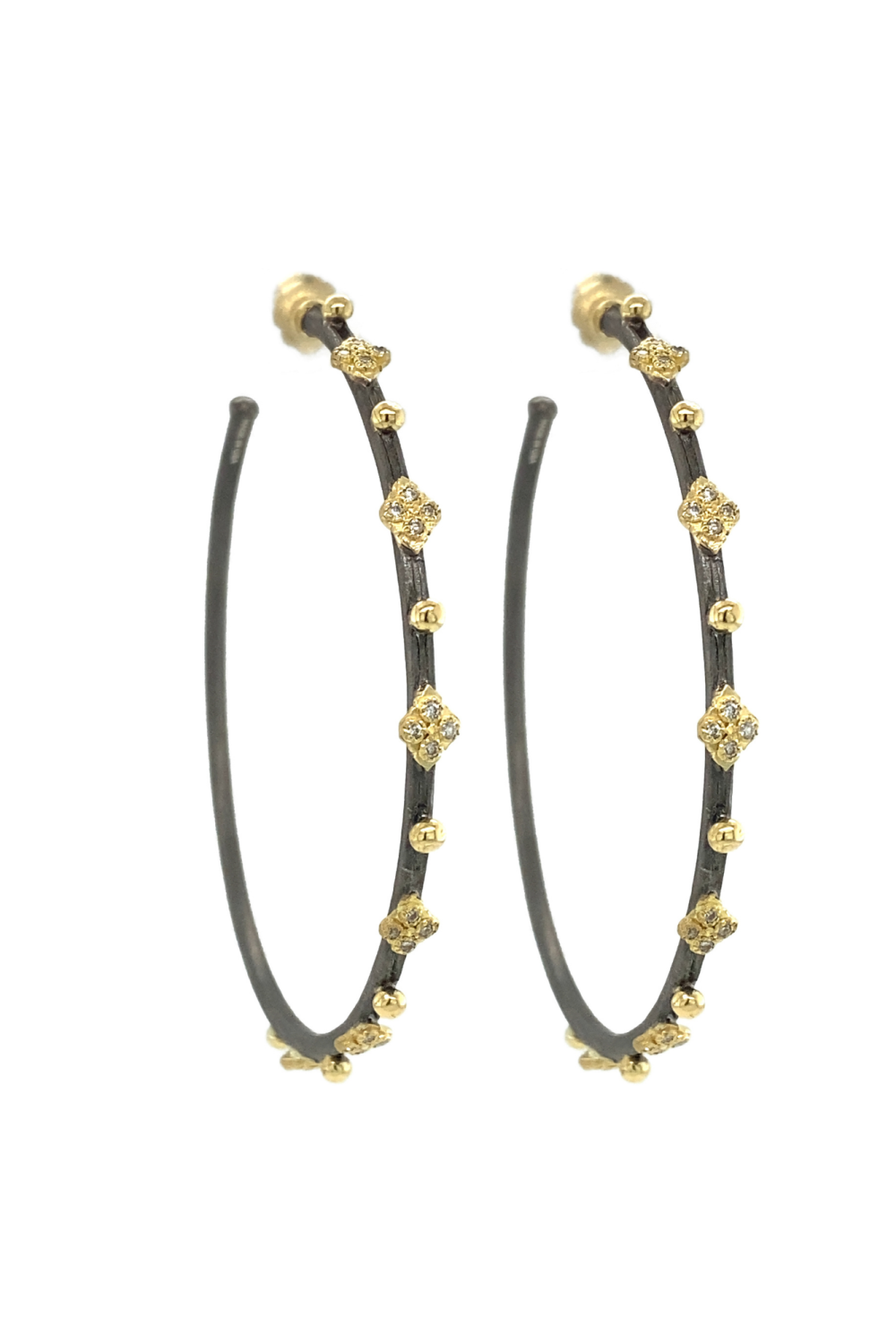 Crivelli 52mm Granulation And Diamond Hoop Earrings