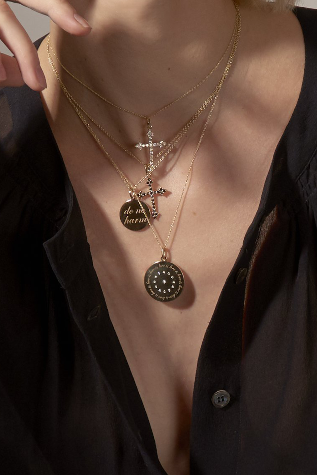 Love is Love Medallion on Small Rolo Chain Necklace
