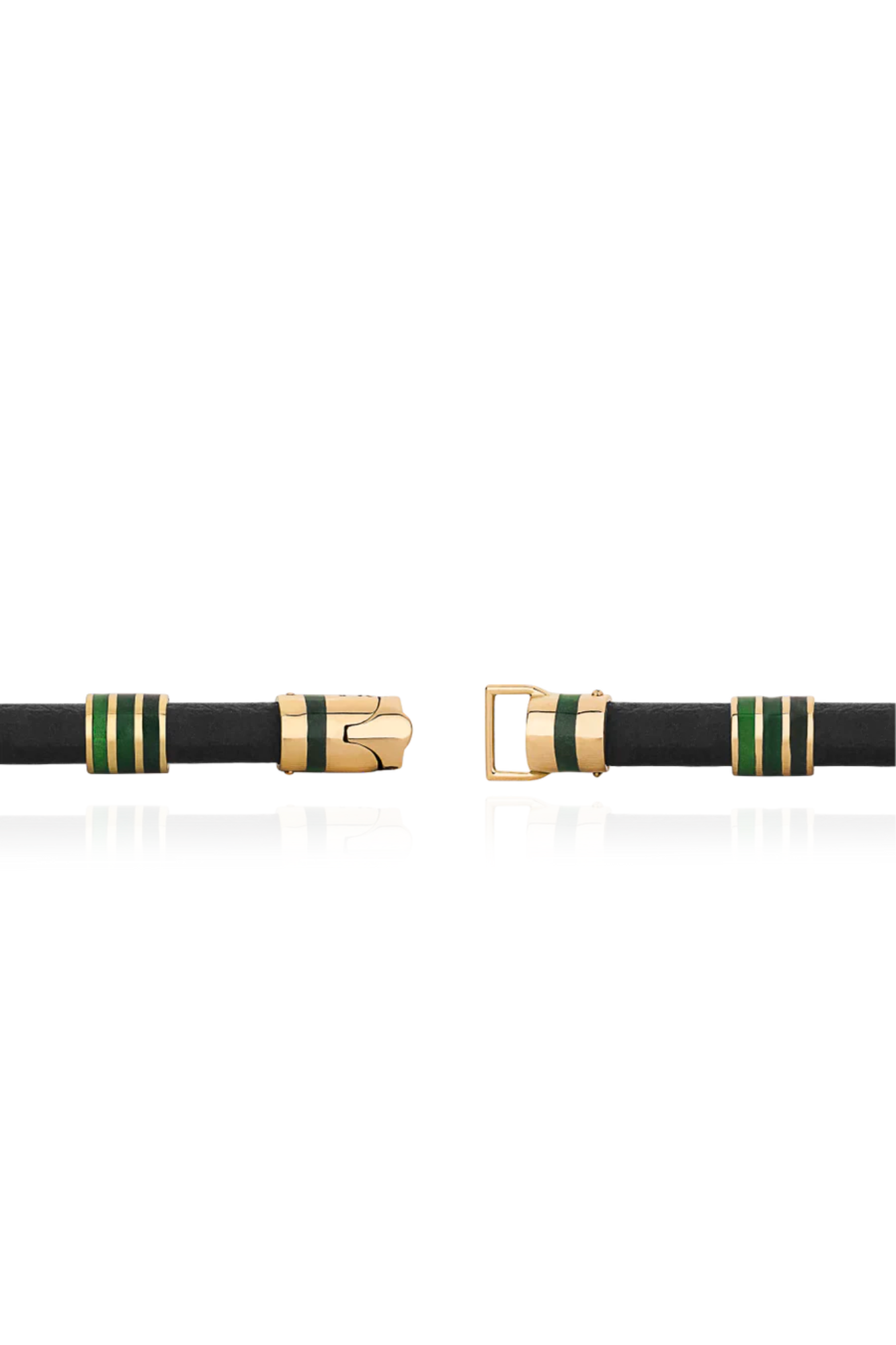 14:40 Natural Black Leather Bracelet