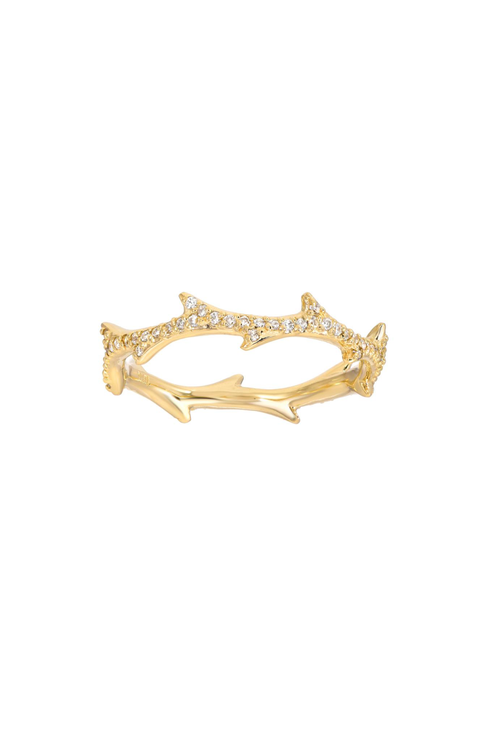 Pave White Diamond Crown of Thorns Ring